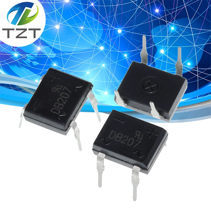 10pcs/lot diode bridge retifica DB207 DIP-4 DB207S DIP4 2A 1000V power diode rectifier 1000v electronic components