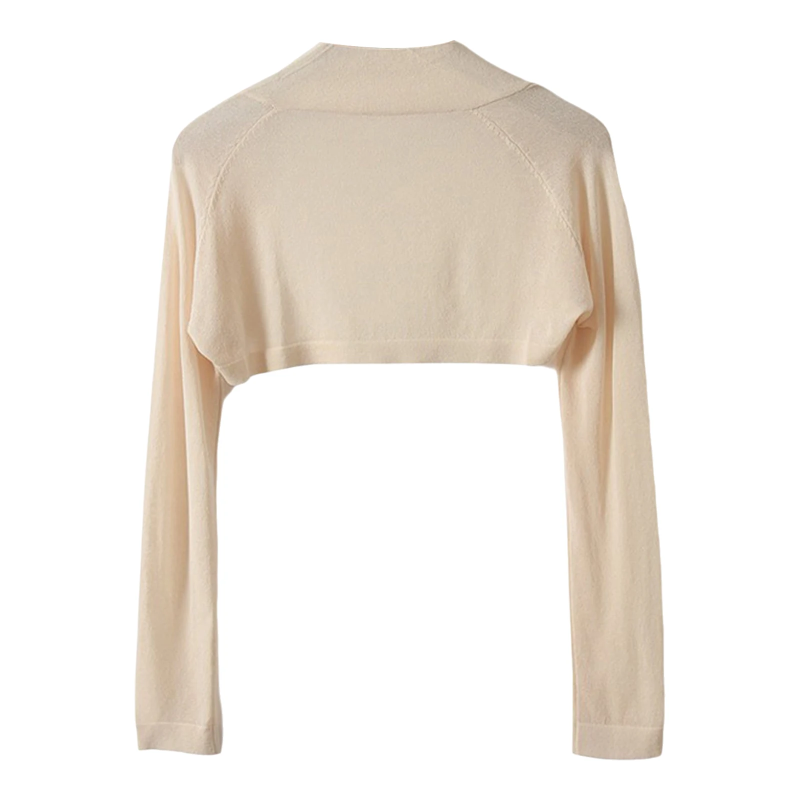 Damen-Strickjacke, kurz geschnitten, langärmelig, vorne offen, Bolero, Achselzucken, bauchfreie Jacken, Leibchen, trägerloses Kleid-Zubehör