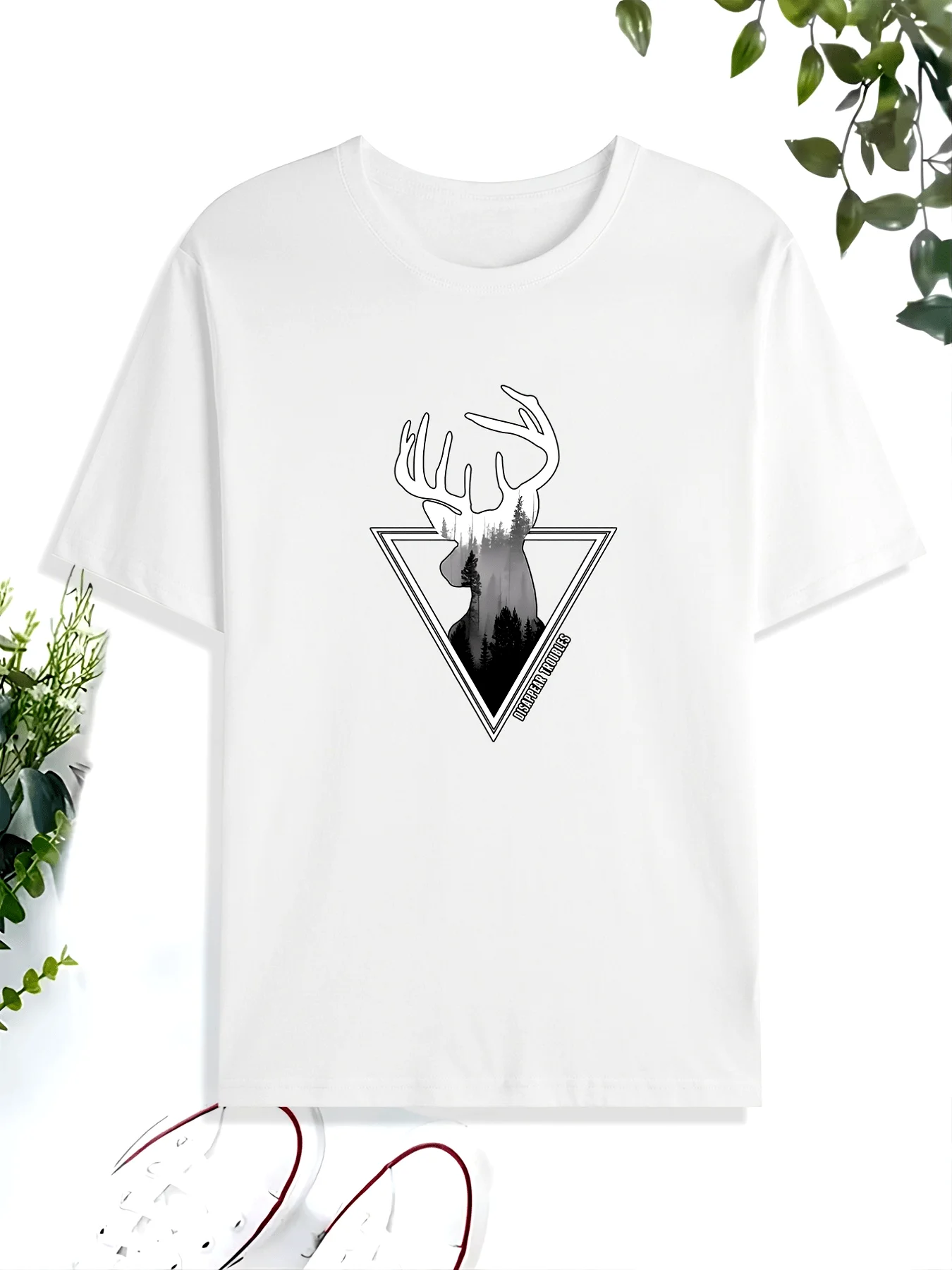 

Deer Antler Print T Shirt Tees For Men Casual Short Sleeve Tshirt For Summer Spring Fall Tops As Gifts