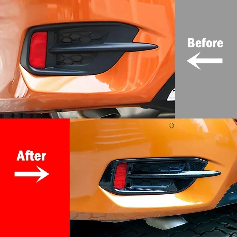 

1 Pair Car Rear Fog Light Grill Cover Trim For Honda Civic 10Th 2016 2017 2018 2019 Rear Bumper Fog Lamp Grille Car Styling
