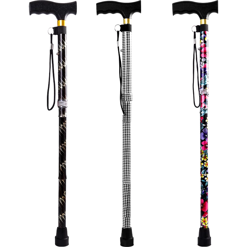 

Multifunction Walking Stick Trekking Poles Telescopic Foldable Hiking Cane Crutch for Elderly Outdoor Climbing Travel Support