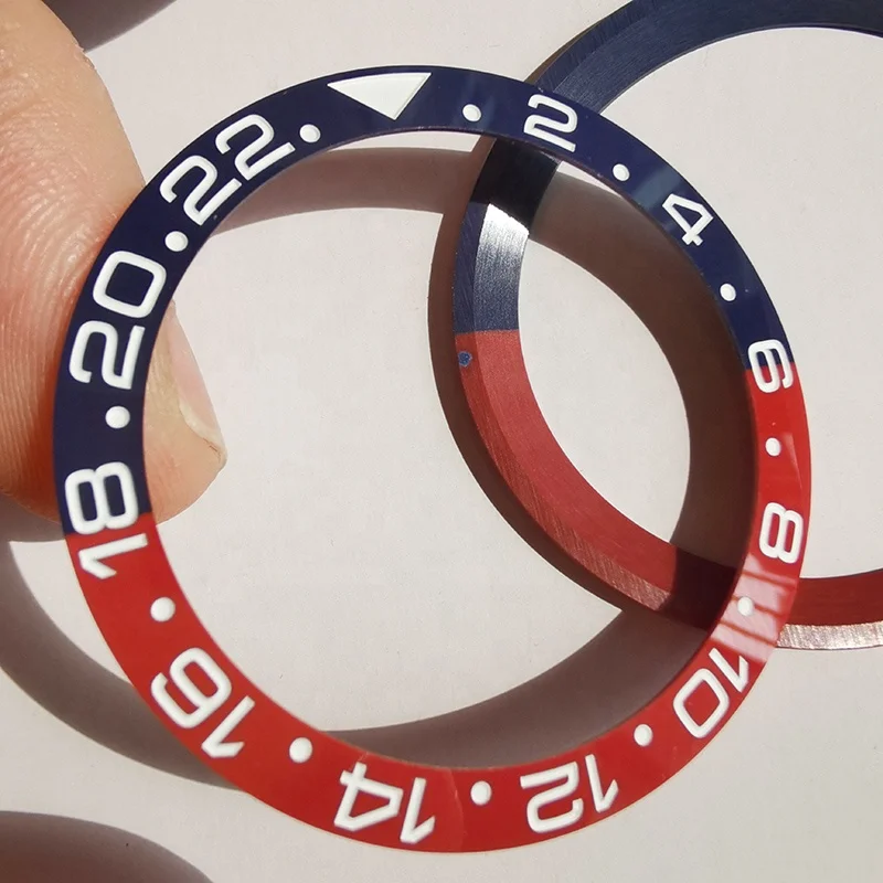 Luxury pepsi blue red watch accessories 38mm ring ceramic bezel inserts for REX GMT 126710 master