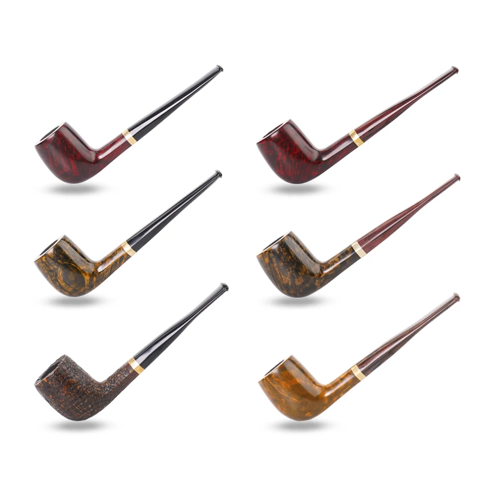 

Old-fashioned Briar Wood Billiard Pipe With Free Smoking Accessiories Solid Wood Men's Tobacco Pipe Smoking Set