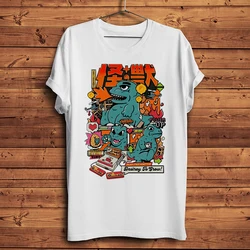 T-rex Dinosaur Kaiju Vintage Game Funny Cartoon TShirt Men Short Sleeve O-neck Casual T Shirt Unisex Tee Breathable Streetwear