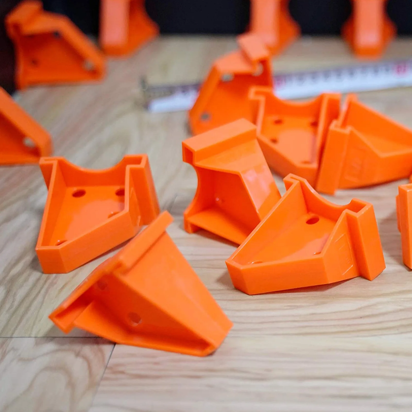 20 قطعة فواصل تركيب أرضية عالية الجودة أدوات عملية من الخشب الصلب لمشاريع منزلية مريحة فواصل أرضية برتقالية #3