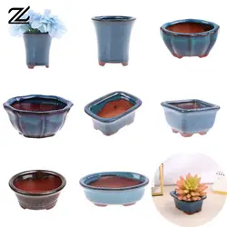 Chinese Style Bonsai Pots Breathable Stoneware Bonsai Pots With Holes Bonsai Training Flowerpot Ceramic Crafts