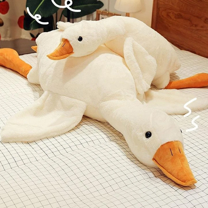 YOUPAN duck doll cushion white duck toy, huge pillow, huge size fluffy duck plush toy, sleeping pillow, cute animal plush, Swan, floor mat, baby girl birthday gift large size stuffed duck doll body pillow