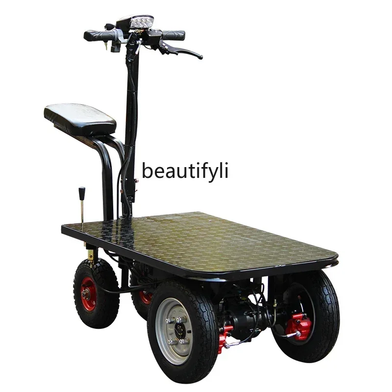 

YH Reverse donkey electric flatbed tricycle construction site pulling cement sand, truck, trolley climbing