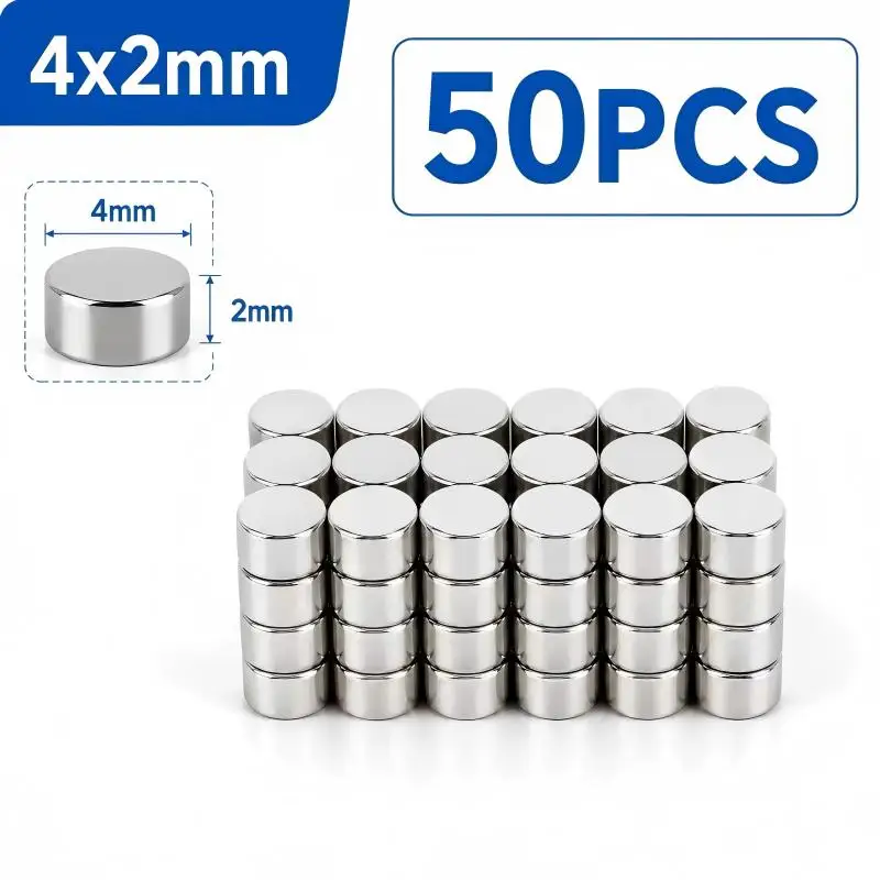 50 stuks magneten voor 3D-printen, 4x2 5x2 6x2 8x2 10x2mm mini-magneten voor 3D-printen, koelkast, kantoor, doe-het-zelf, ambachten