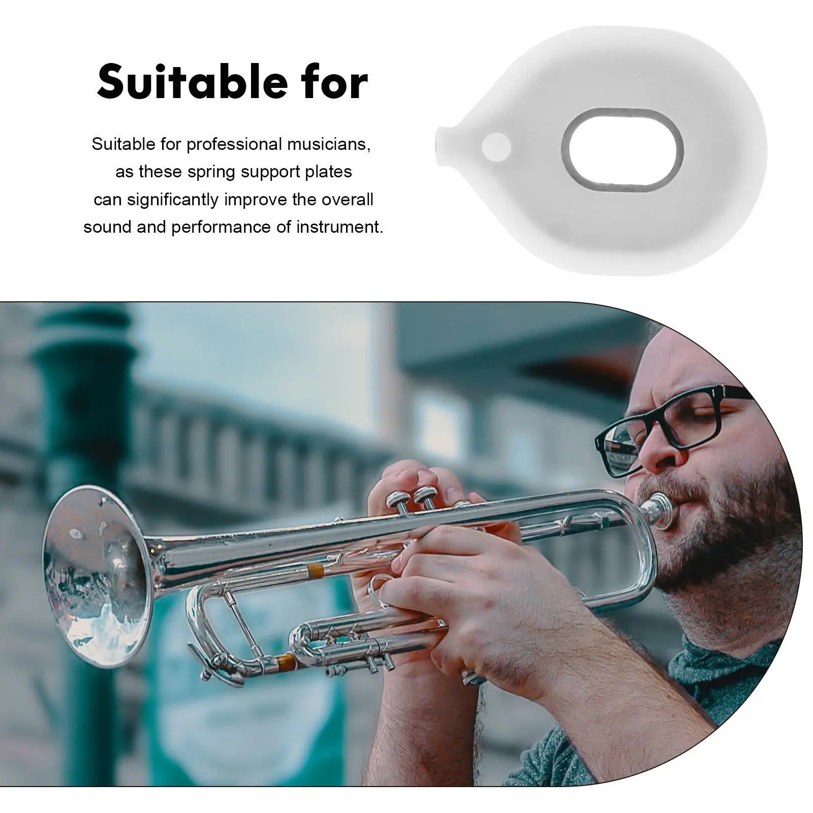 6Pcs Trumpet Valve Washers Plastic Metal Spring Support Plates Trumpet Repair Supplies Washers for Repairing Trumpets