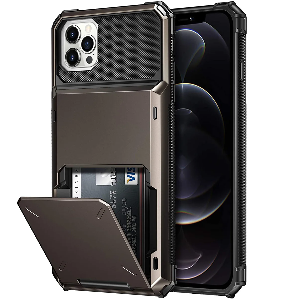 Card Slots Wallet Case For iPhone 13 11 12 Pro Max Mini 7 8 Plus X XS Max XR SE 2020 Cover Slide Armor Wallet Card Slots Holder