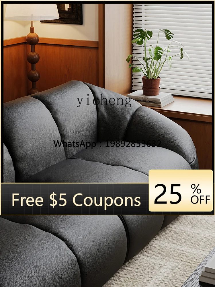 

ABB medieval retro style black sofa first layer cowhide large and small apartment living room full leather straight row sofa