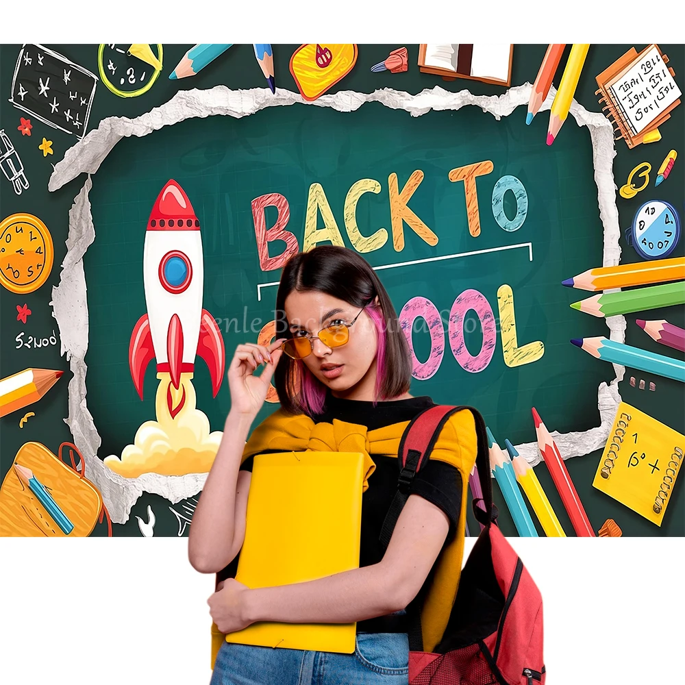 Back To School Backdrop for Photography Black Blackboard Pencil Photo Photography Party Background Photo Studio Photocall