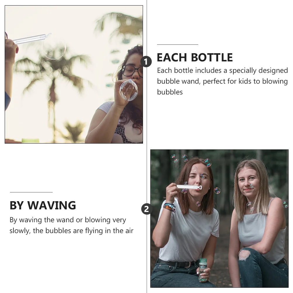 50 قطعة من زجاجات عصا الفقاعات، مواد آمنة للأطفال، أناقة رومانسية، أحداث الذاكرة الجميلة، مجموعة عصا الفقاعات للأطفال