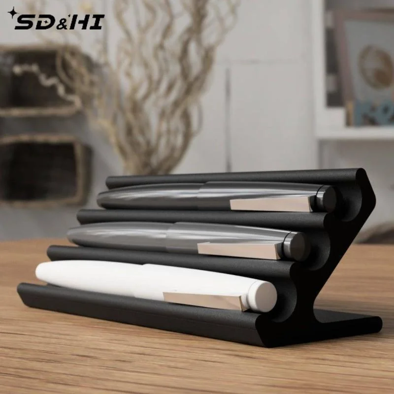 3D Printed Modern Minimalism Three Floors Black Pen Stand Office Desk Organizer Creative Gift