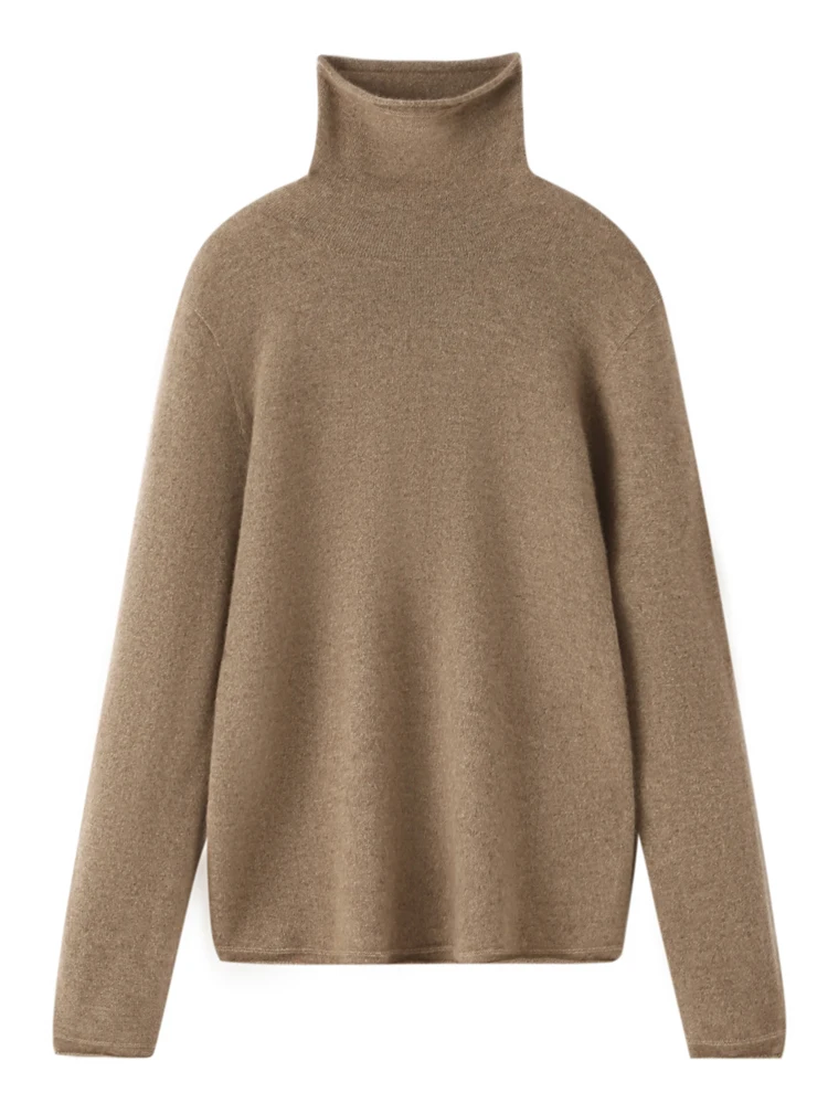 100% Cashmere Knitwear Women Winter Sweater Classical Style Basic Casual High-neck Pullover Soft Warm Female Clothing Knitwears