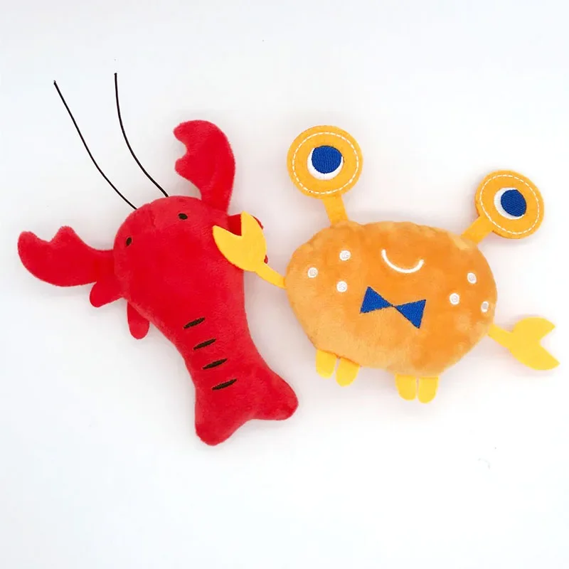 

New Pet Dog Cat Funny Fleece Durability Plush Dog Toys Squeak Chew Sound Toy Fit for All Pets Rabbit Lobster Crab Plush Toys