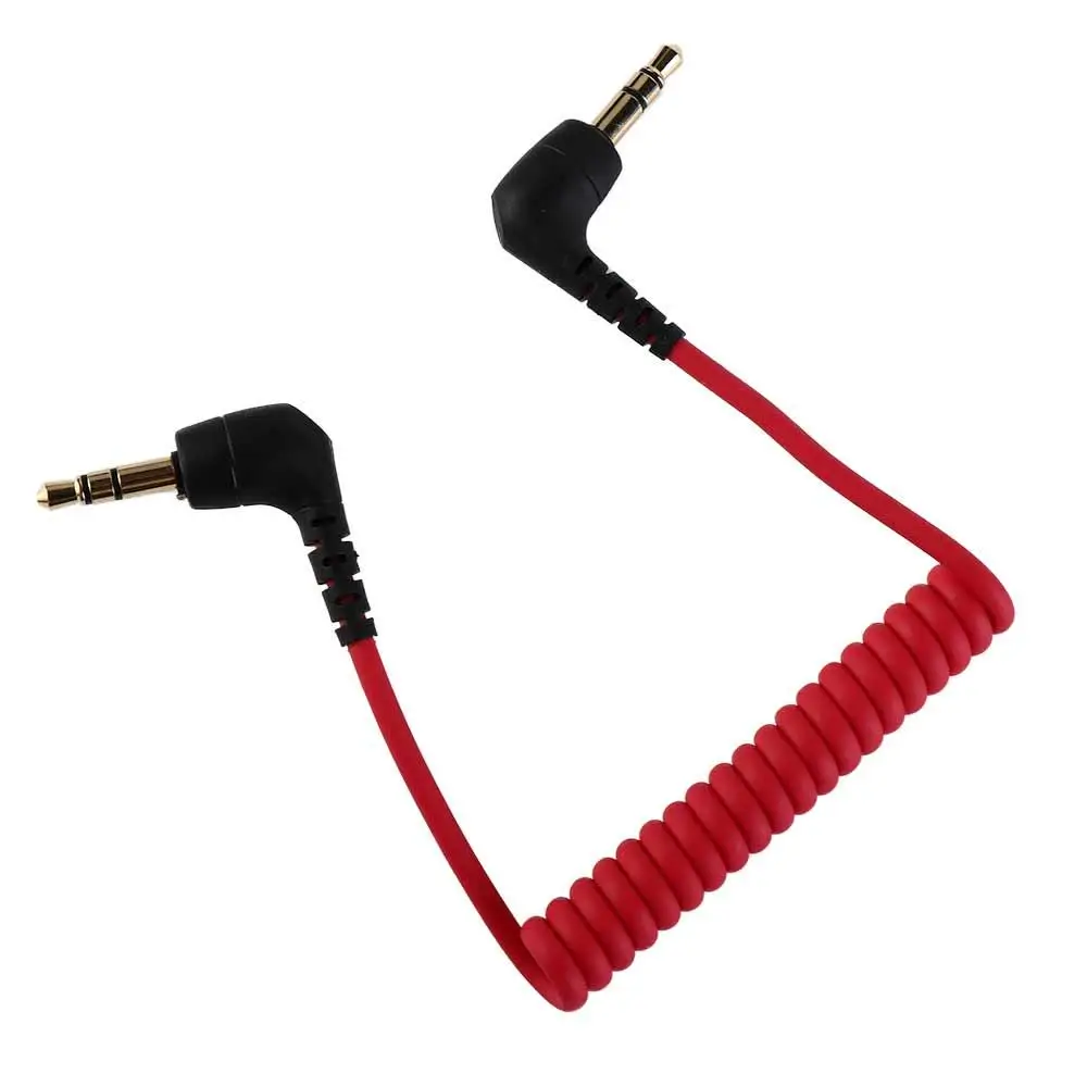 Mic Camera Supplies Camera Adapter Cable TRS to TRS Cable Microphone to Camera Spring 3.5mm Cable Coiled Microphone Cable