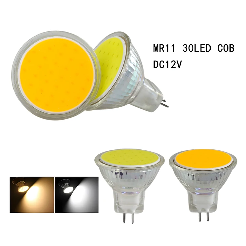 

1Pcs Energy Saving MR11 GU4 LED Spotlight Bulbs AC DC 12V 24V COB SMD 2.5W 3W Cold Warm White 2700K Replace 30W Halogen Lamps