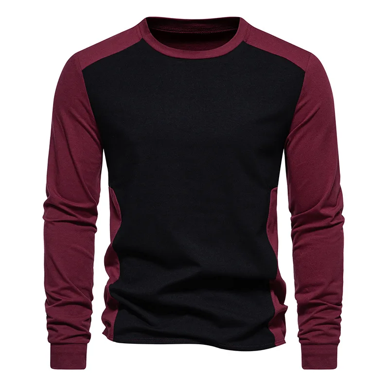 Vintage Raglan Sleeve Baseball T Shirt Men 2023 Autumn New Slim Fit Long Sleeve Pullover Tshirt Men Daily Casual Tee Shirt Homme