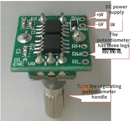 Potenciómetro digital de control de interruptor de codificación, 10K, X9C103