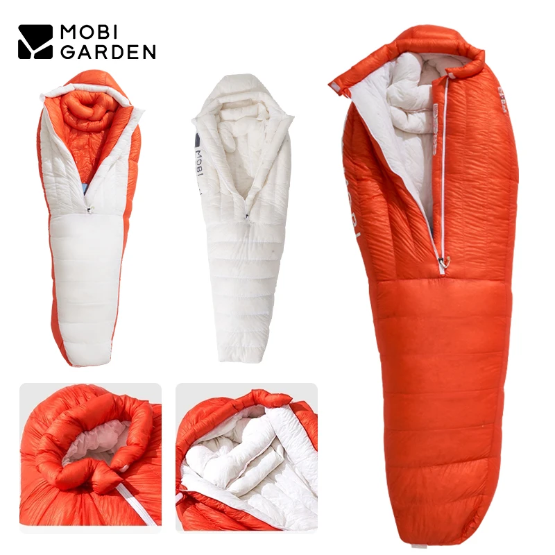 

MOBI GARDEN Goose Down Sleeping Bag Ultralight Portable Outdoor Camping Hiking Travel Winter 800FP Warm Sleeping Bag 400-1000G