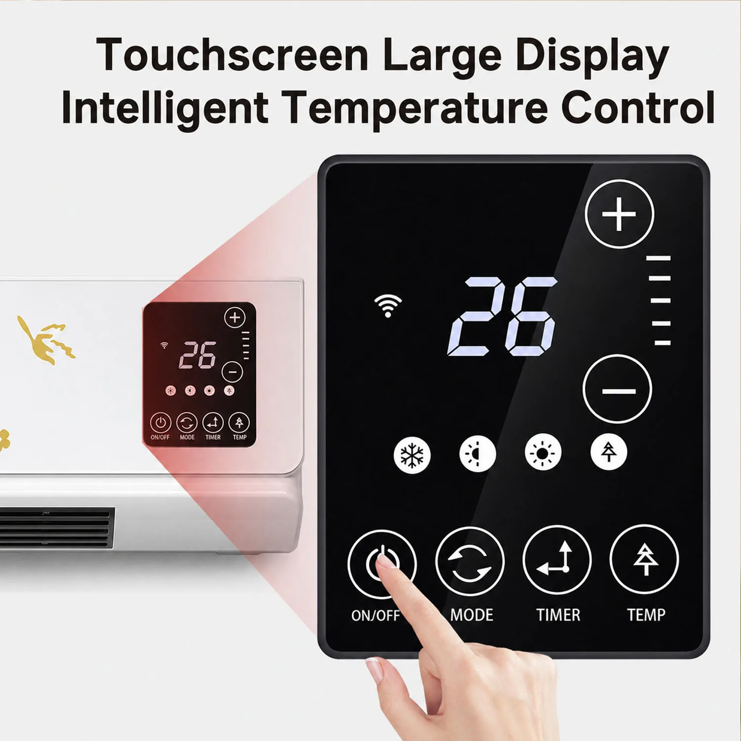 2 in 1 Portable Air Conditioner Heater Wall Mounted Ductless Cooling Heating Fan No Outdoor Unit Mini AC for Home Room RV