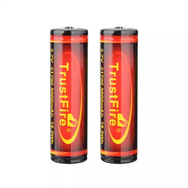 2ps/lot TrustFire 21700 Battery 3.7V 5000mAh Li-ion Rechargeable Battery with Protected PCB for Flashlight /Toy/Electrical Tools