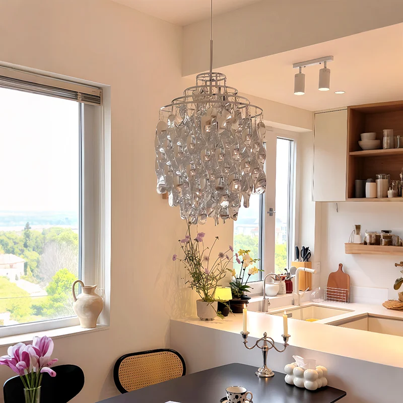 Verpan Spiral Pendant Lamp Luxury Designer Acrylic Chrome Hanging Lamp for Bedroom Kitchen Staircases Dining Table Pendant Lamp