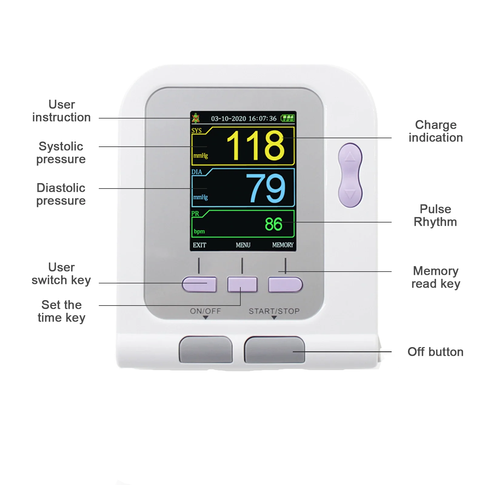 Cantec CONTEC08A-VET Pet Blood Pressure Monitor Cat and Dog Blood Pressure Monitor Aerobic Probe SpO2 Size Cuff Band