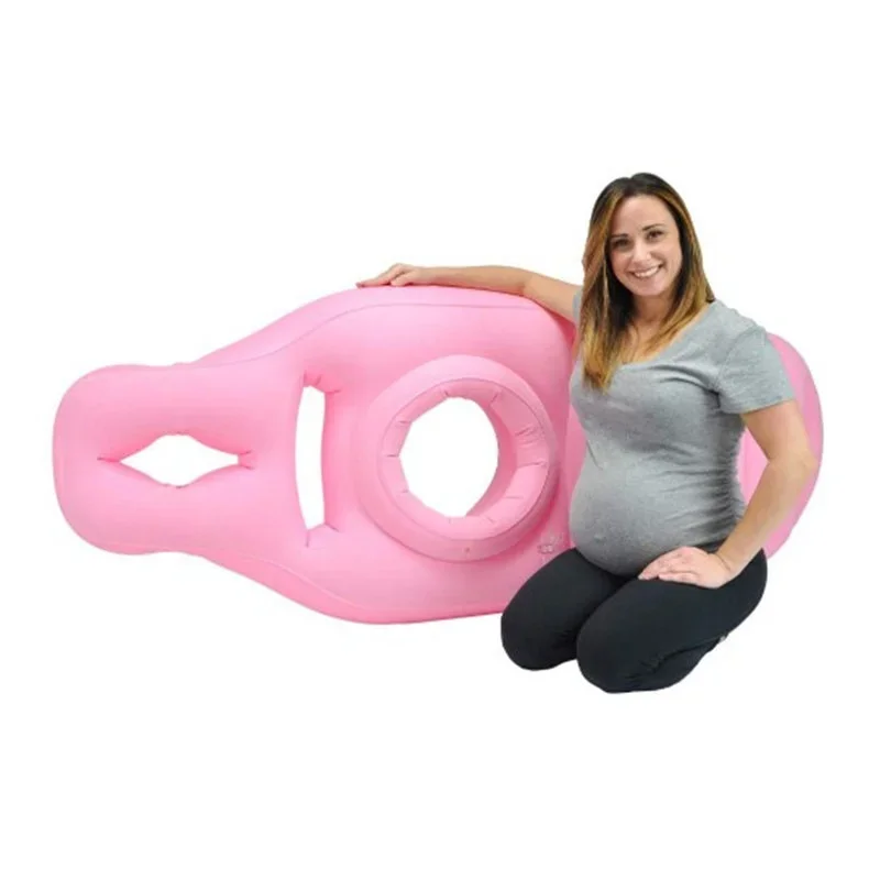 PVC Inflatable Yoga Mat Flocking Pregnancy Pillow O-Type Sleeping Bed Pad Outdoor Home Mattress Sports Gym Fitness Pilates Pads