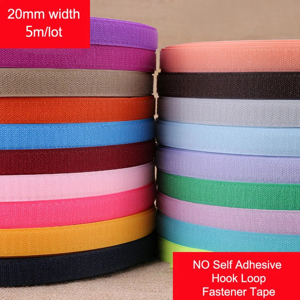 1/5/25Meter 20MM Hook and Loop Fastener Tape Non-Adhesive Velcros Tapes Colour Fabric Strip No Glue Sewing Accessories DIY Craft