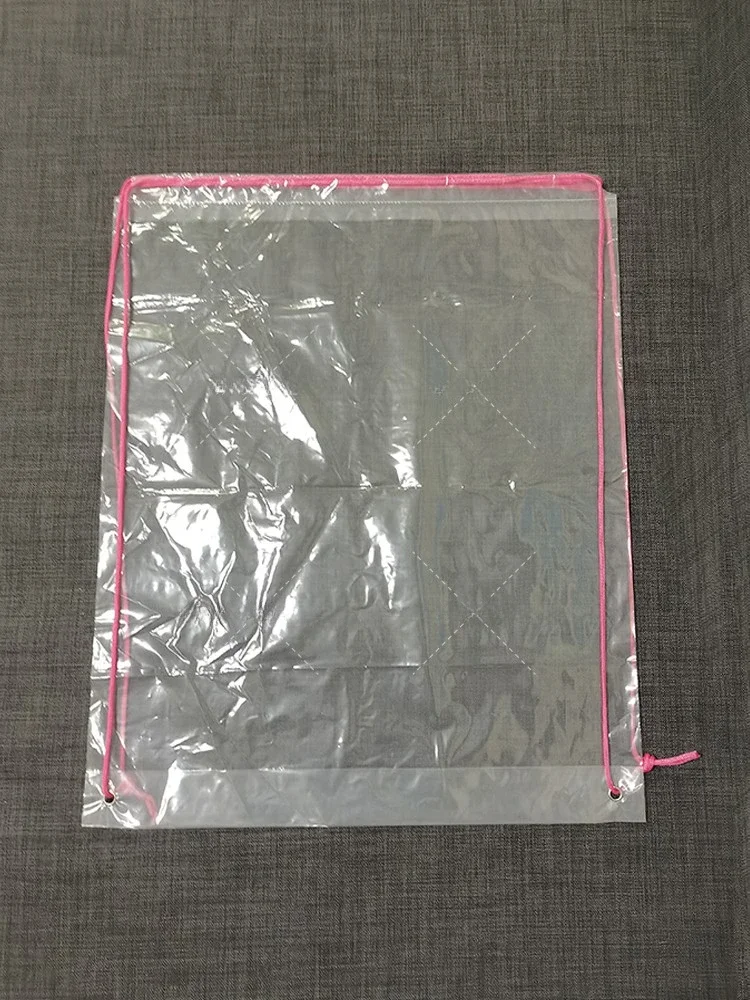 10pcs Drawstring Sport Backpack Bag Plastic PE Transparent Frosted Drawstring Storage Bags Portable Backpack for Marathon Events