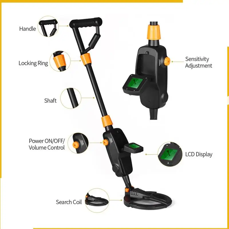 A93P MD1008A Metal Gold Detector Pinpointer Palmare Gioielli in argento Tesoro Metal Detector sotterraneo Tracker Cercatore Finder