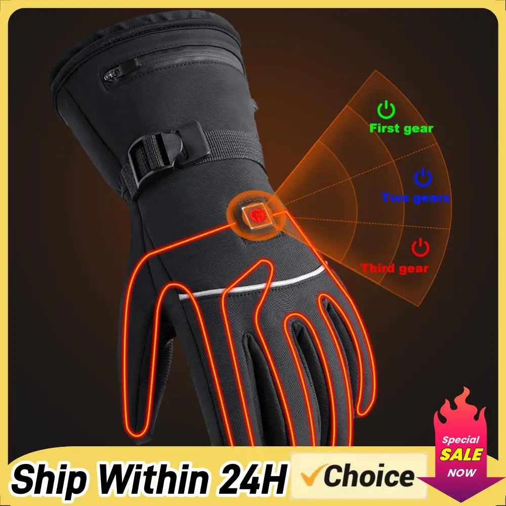 

Перчатки с подогревом и сенсорным экраном, электрические перчатки с подогревом от батареек, теплые перчатки с подогревом, водонепроницаемые, 3 уровня температуры, для мужчин и женщин