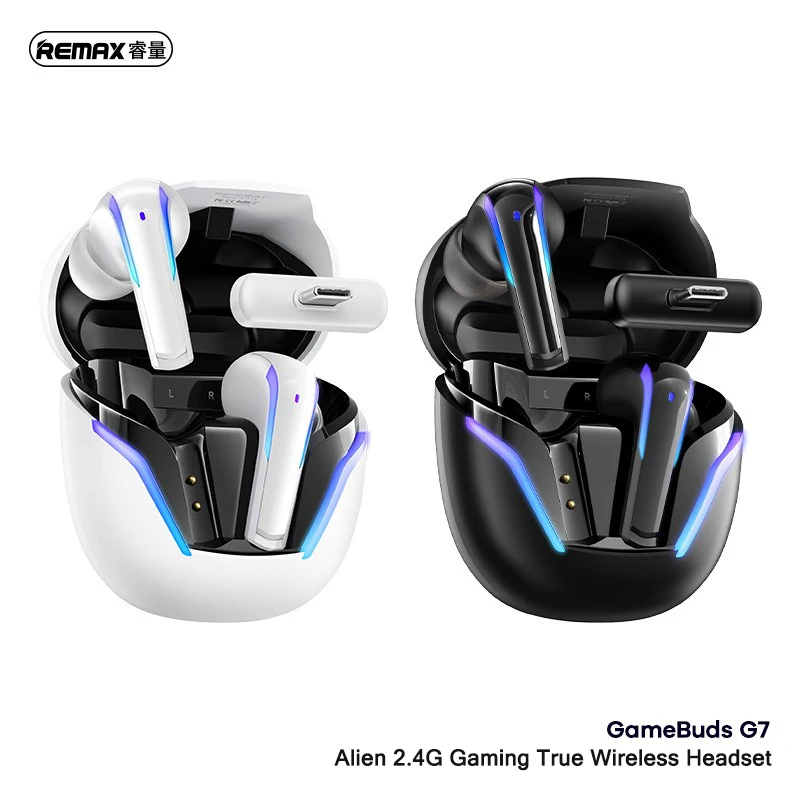 REMAX Alien Series Wireless 2.4G + Bluetooth 5.4 Gaming Headset TWS Hifi Stereo GameBuds G7 Professional E-Sport Headset