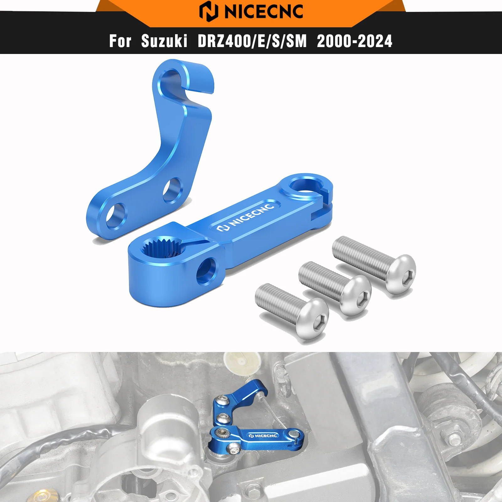 

NICECNC Clutch Arm Lever Bracket For Suzuki DRZ400 DR-Z400 DRZ 400 E S SM DRZ400E DRZ400S DRZ400SM 2000-2024 2023 2022 Aluminium