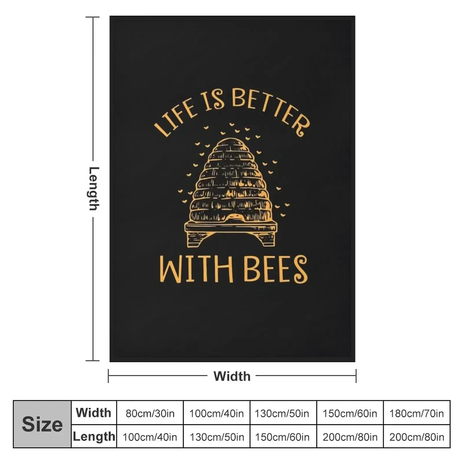 Life Is Better With Bees Beekeeper Throw Blanket couch cozy soft plush fuzzy picnic outdoor blanket