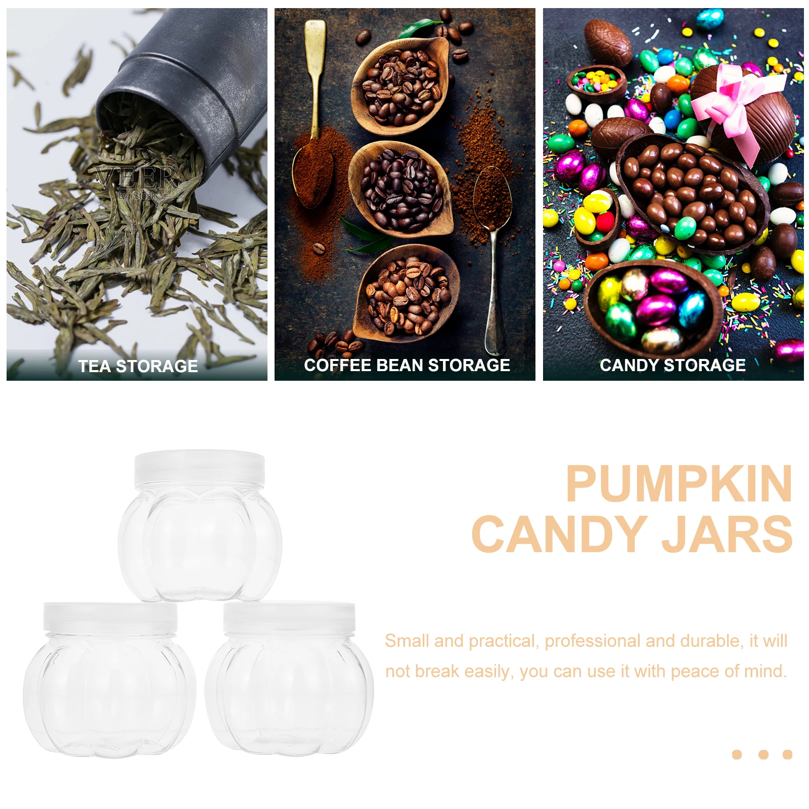 

12pcs Pumpkin Candy Jars Adorable Storage Containers Wedding Snack Transparent Gift Wrapping Canister Party Supplies