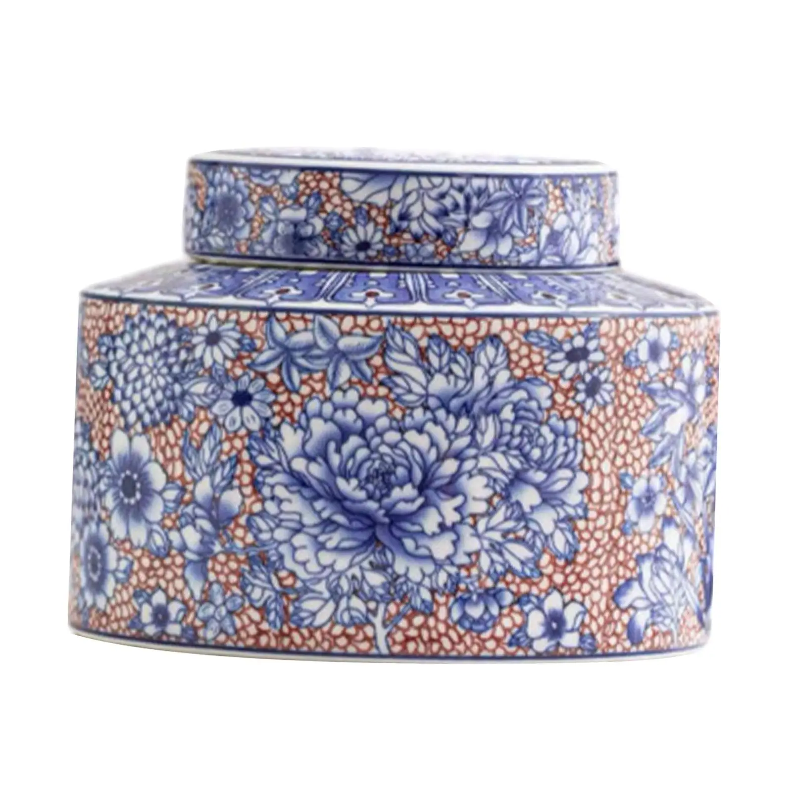 Porcelain Tea Canister Portable Table Kitchen Countertop Food Storage Jar for Restaurant Living Room Office Home Decor