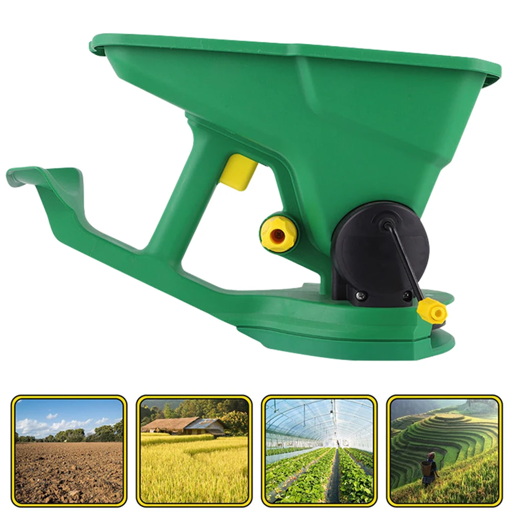 

1.5L Gardener Hand Held Seed Spreader 5 Gear Energy Saving Portable Spreader Hand Powered Spreader for Gardens Lawns Small Farms