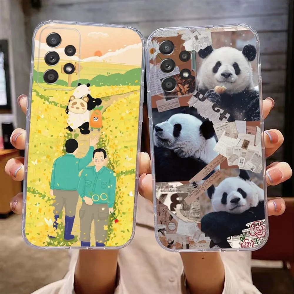 Fubao Cute Panda Phone Case For Samsung Galaxy A71,70,52,51,40,31,A50,30S,21S,Note20ultra Transparent Cover