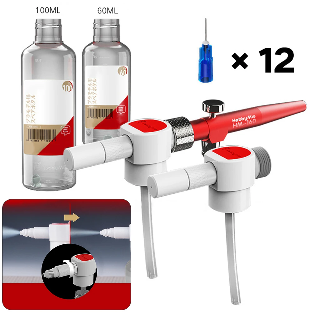 Modular Wash Free Airbrush Kit Air Brush Set Airbrush Kit Spray Gun for Artist Crafts HM-160 High Precision Model Coloring Tool