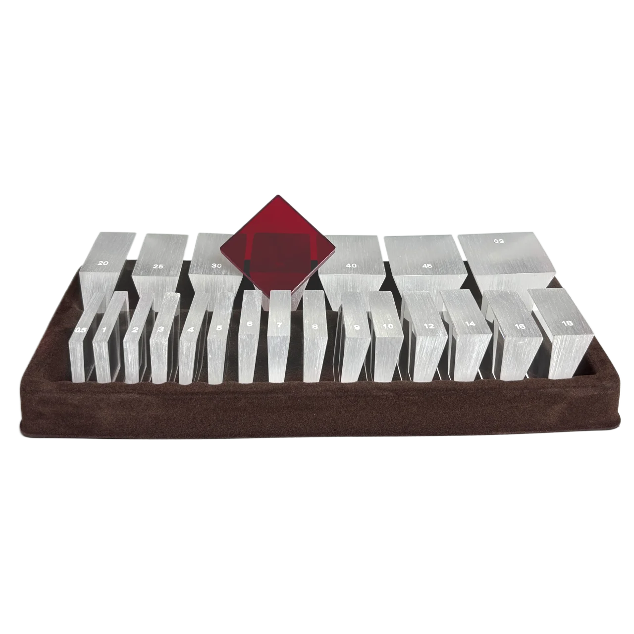 Conjunto de prisma ocular oftálmico de 22 peças com lente de filtro vermelho - conjunto completo para hospitais oftalmológicos - caixa de alumínio incluída