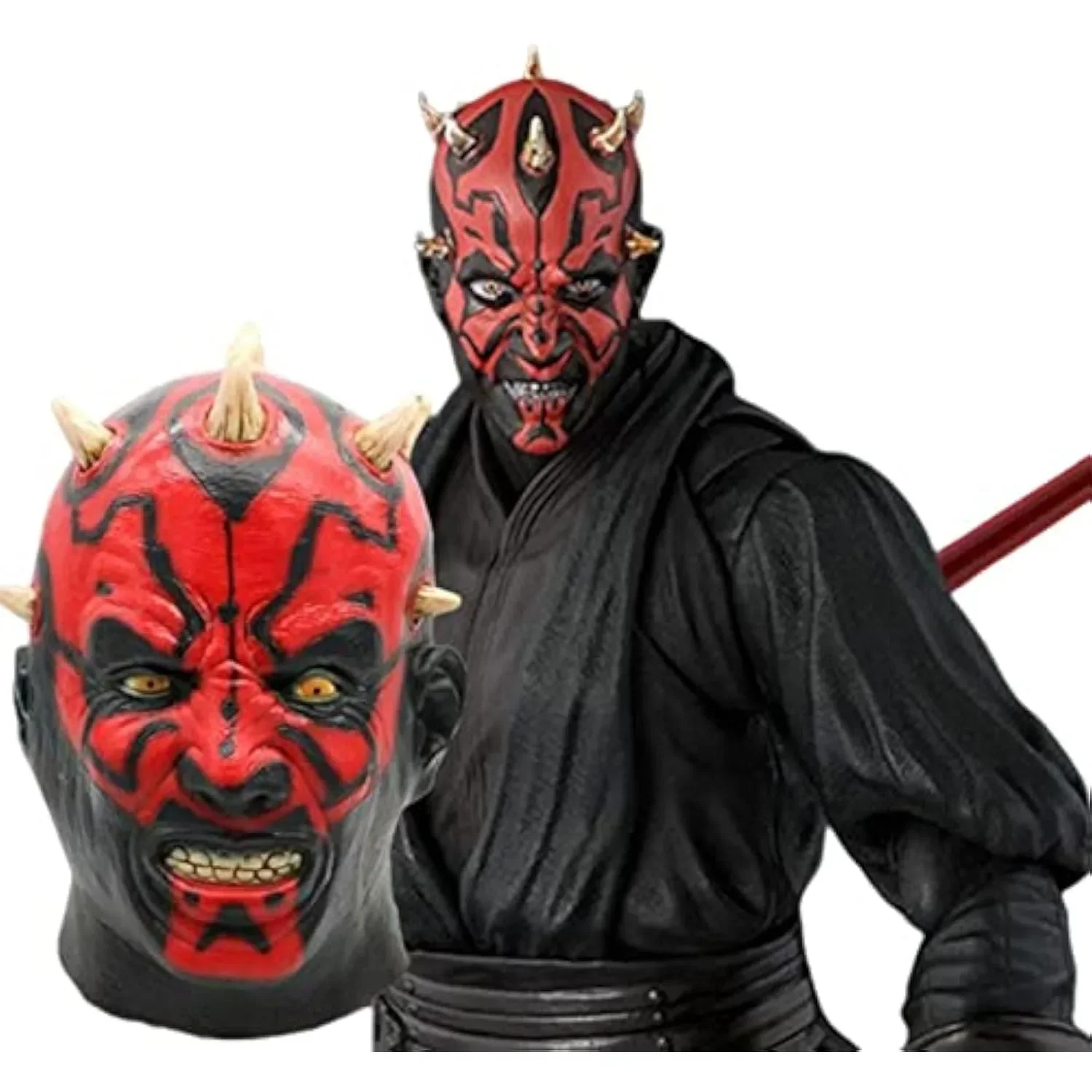 Halloween Red Angle Mask Cosplay Horror Alien Latex Masks Movie Character Darth Maul Cos Full Head Cover Carnival Party Props