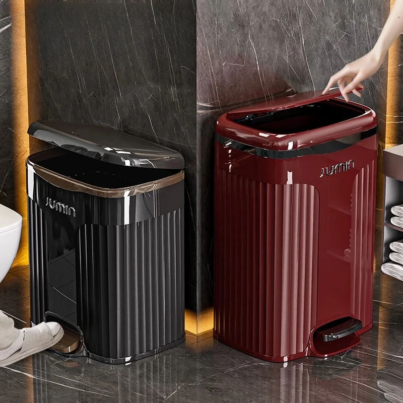 

Luxury Style Covered Trash Can, Home Kitchen Waste Bin, Living Room Paper Bucket, Sealed Odorless Fruit Peels Trash Container