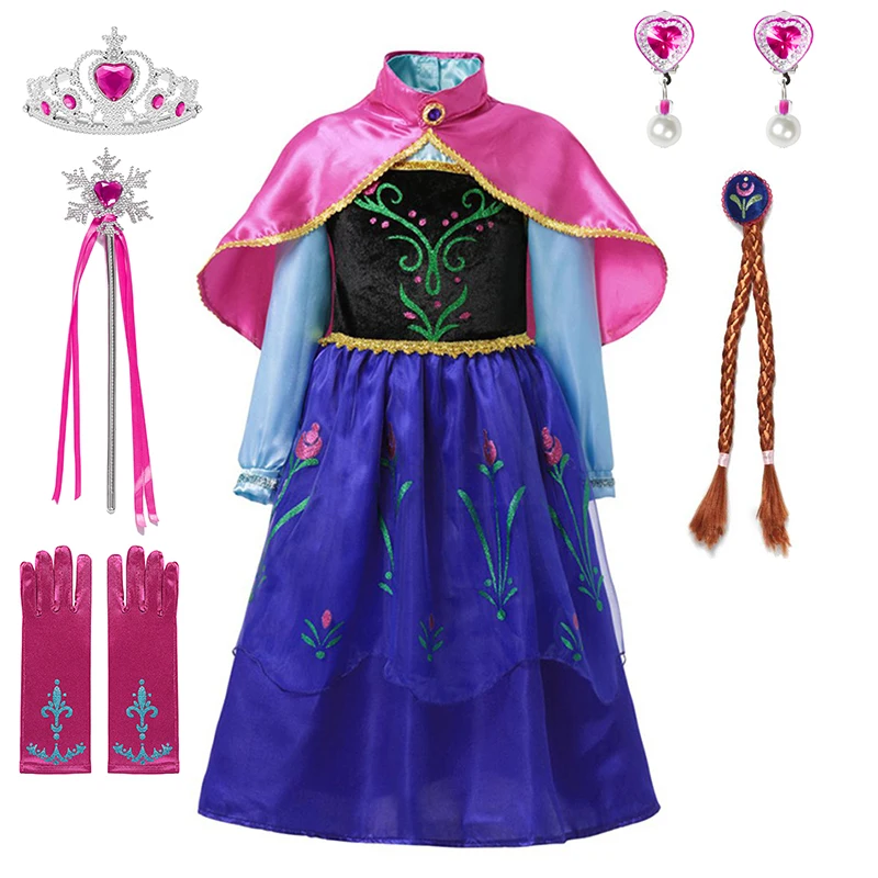 Frozen 2-vestidos de princesa para niñas de 2 a 12 años, Ropa de baile de malla de lentejuelas blanca para carnaval, Cosplay de reina de la nieve, Elsa y Anna