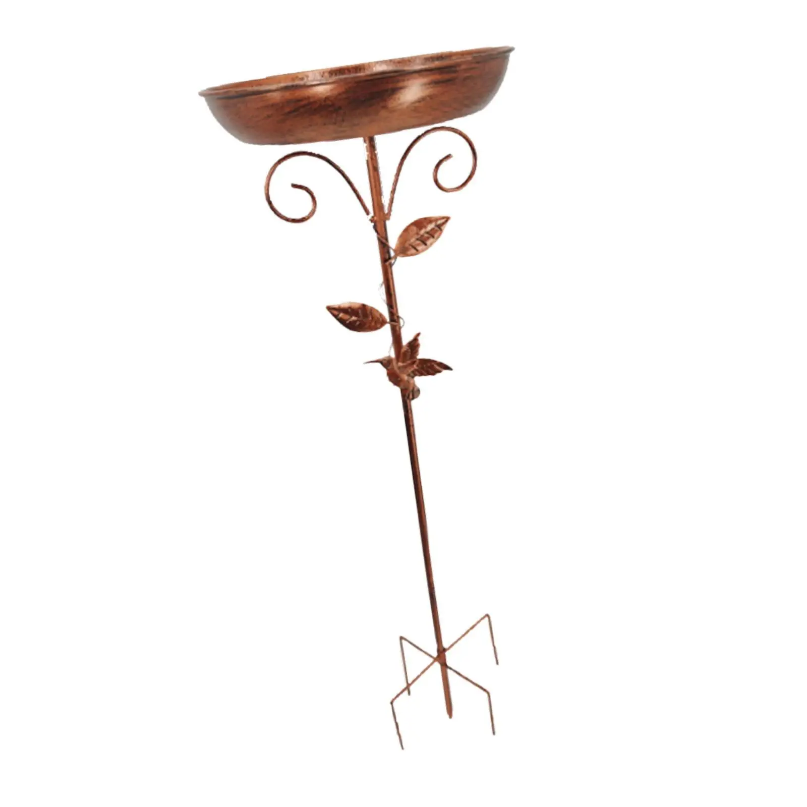 

Bird Bath Bowl Outdoor Birdbath Metal with Stake Decor Easy to Setup Bird Feeder