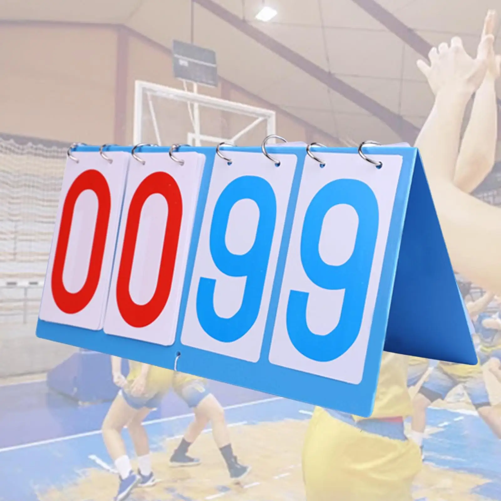 

4 digits Portable Table Top Scoreboard Folding Sport Scoreboard Multi Sports Score Turn 00-99 for Baseball Competitive Sports