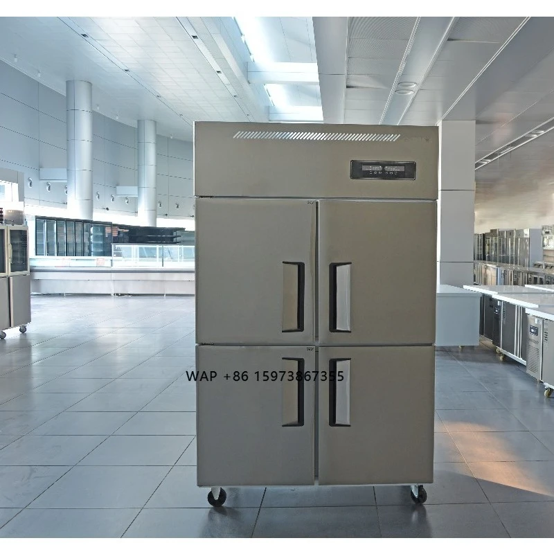 

4 door commercial vertical refrigerator, all stainless steel solid door embedded refrigerator, suitable for restaurant kitchens